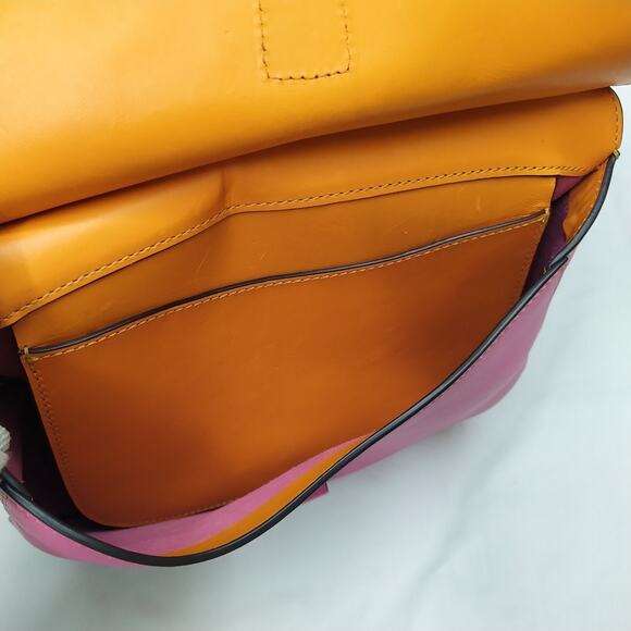 Dooney & Bourke Reese North South Pink Leather Flap Closure Shoulder Bag - Picture 16 of 16